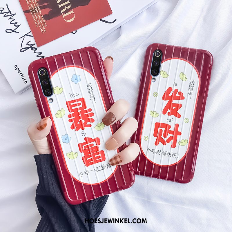 Xiaomi Mi 9 Lite Hoesje Hoes Rood Bescherming, Xiaomi Mi 9 Lite Hoesje Anti-fall Nieuw Beige