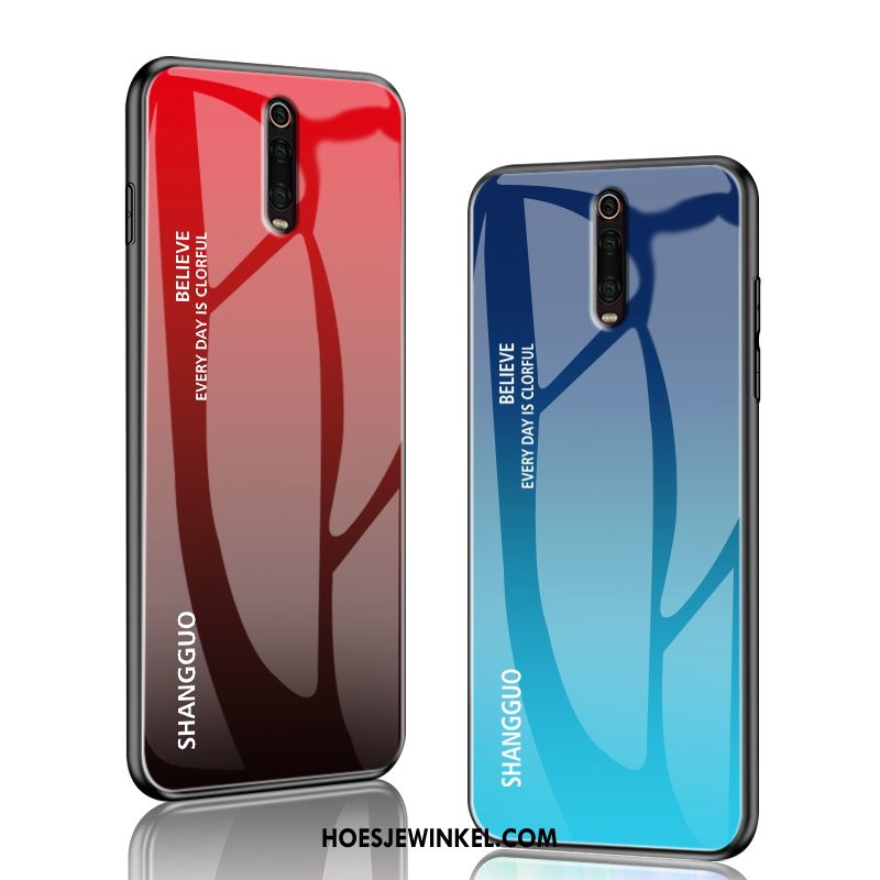 Xiaomi Mi 9t Hoesje Bescherming Mobiele Telefoon Blauw, Xiaomi Mi 9t Hoesje Persoonlijk Glas Beige