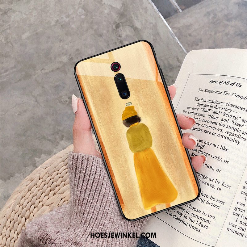 Xiaomi Mi 9t Hoesje Siliconen Dun Spiegel, Xiaomi Mi 9t Hoesje Scheppend Glas Beige