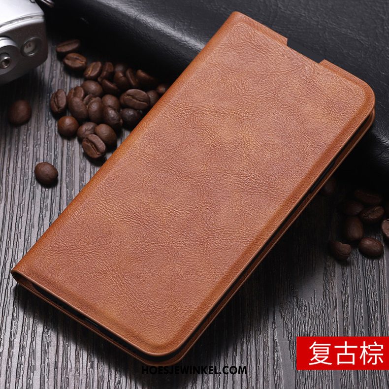 Xiaomi Mi 9t Pro Hoesje Leren Etui Mobiele Telefoon Trendy Merk, Xiaomi Mi 9t Pro Hoesje Anti-fall Dun Braun Beige