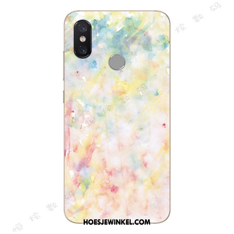 Xiaomi Mi A2 Hoesje Hoes Mini Abstract, Xiaomi Mi A2 Hoesje Trend Siliconen Beige