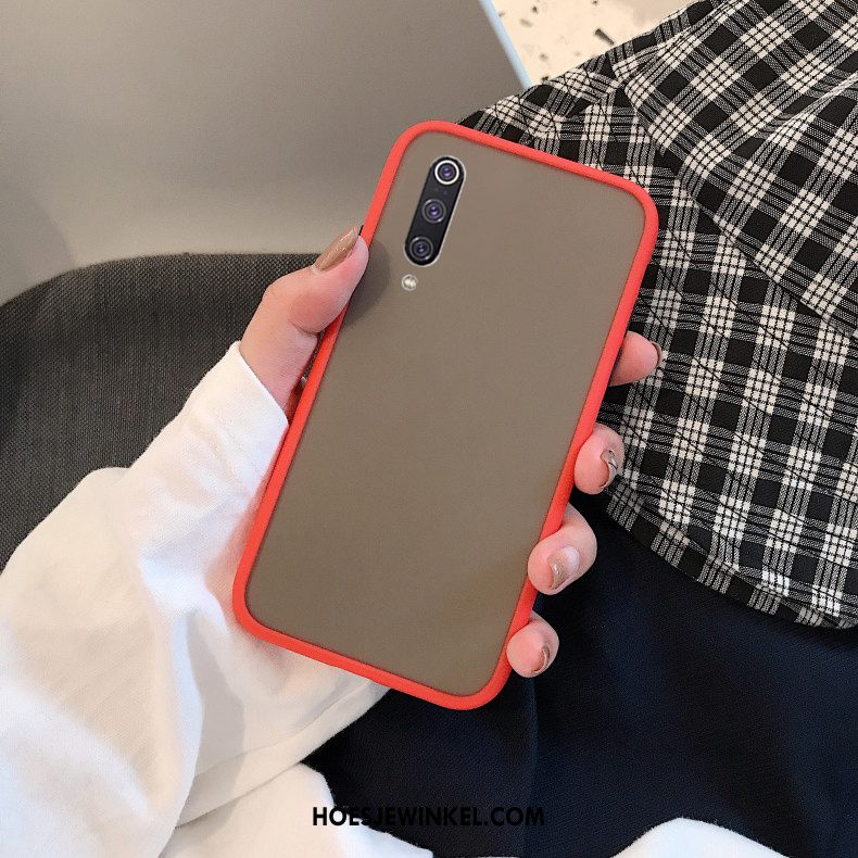 Xiaomi Mi A3 Hoesje Bescherming Hard Rood, Xiaomi Mi A3 Hoesje Schrobben Scheppend Beige