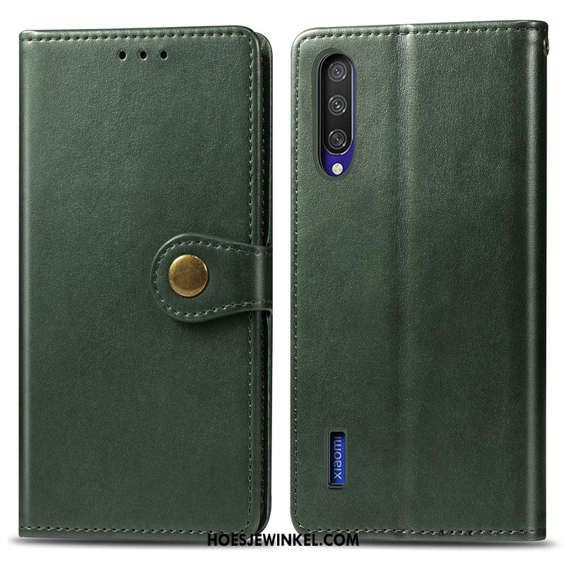 Xiaomi Mi A3 Hoesje Groen Folio Eenvoudige, Xiaomi Mi A3 Hoesje Mini Mobiele Telefoon Beige