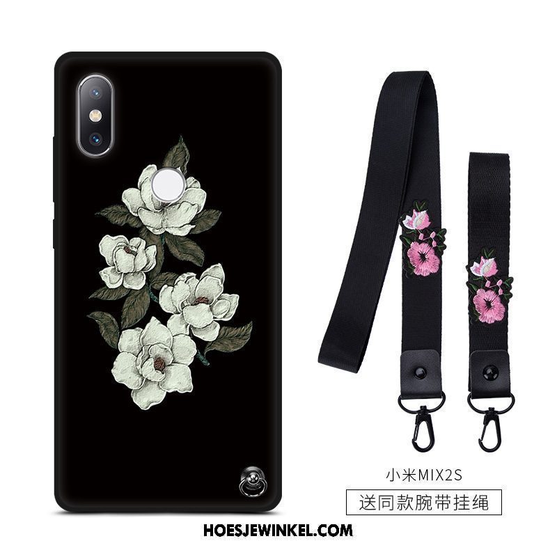 Xiaomi Mi Mix 2s Hoesje Vintage Hoes Zacht, Xiaomi Mi Mix 2s Hoesje Bloemen Anti-fall Beige