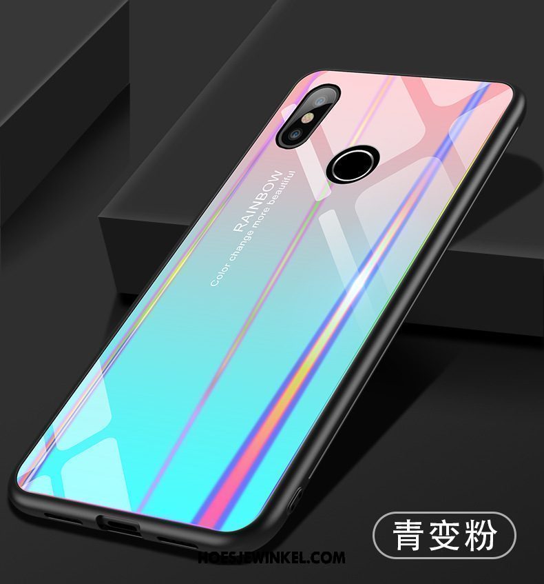 Xiaomi Mi Mix 3 Hoesje Mini Glas Mobiele Telefoon, Xiaomi Mi Mix 3 Hoesje Scheppend Blauw Beige