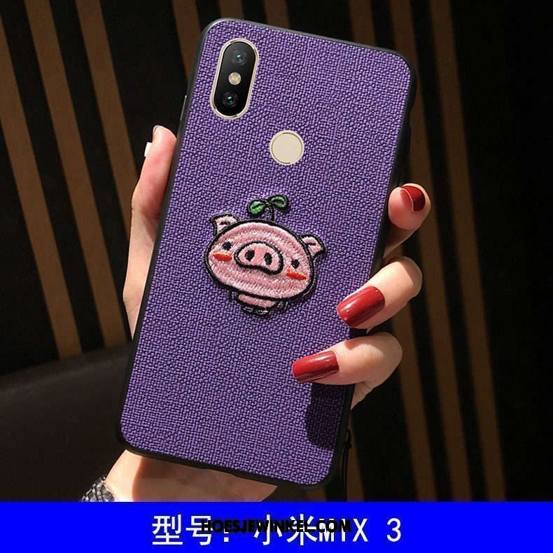 Xiaomi Mi Mix 3 Hoesje Mini Siliconenhoesje Mooie, Xiaomi Mi Mix 3 Hoesje Mobiele Telefoon Spotprent Beige