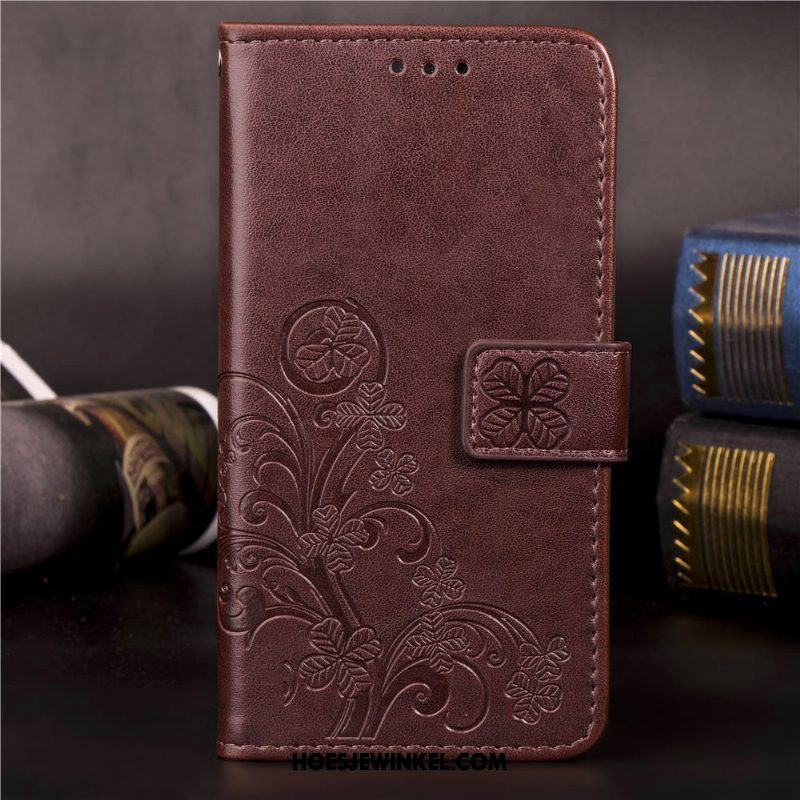 Xiaomi Mi Mix 3 Hoesje Trend Folio Leren Etui, Xiaomi Mi Mix 3 Hoesje Mobiele Telefoon Hoes Braun