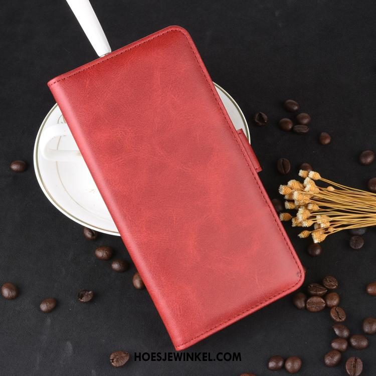 Xiaomi Mi Note 10 Hoesje Koe Patroon Mini, Xiaomi Mi Note 10 Hoesje Rood Clamshell Beige