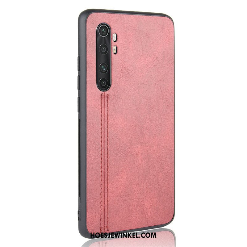 Xiaomi Mi Note 10 Lite Hoesje Leren Etui Mobiele Telefoon Bescherming, Xiaomi Mi Note 10 Lite Hoesje Koe Mini Beige