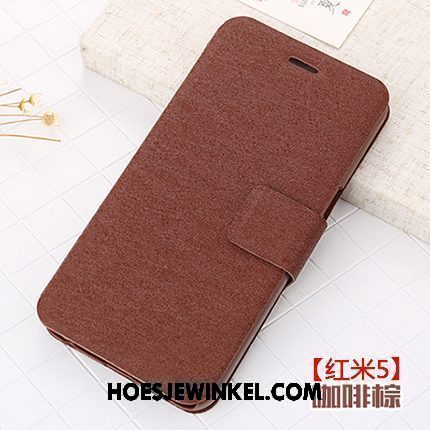 Xiaomi Redmi 5 Hoesje Anti-fall Rood Mobiele Telefoon, Xiaomi Redmi 5 Hoesje Folio Mini Braun Beige