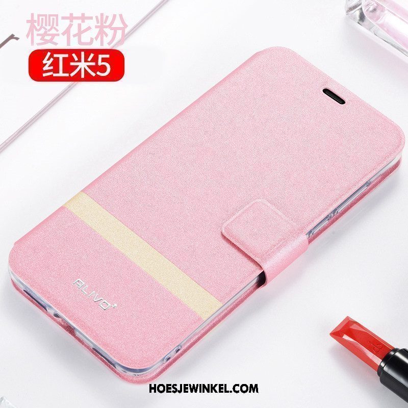 Xiaomi Redmi 5 Hoesje Clamshell Mobiele Telefoon Zacht, Xiaomi Redmi 5 Hoesje Hoes Roze Beige