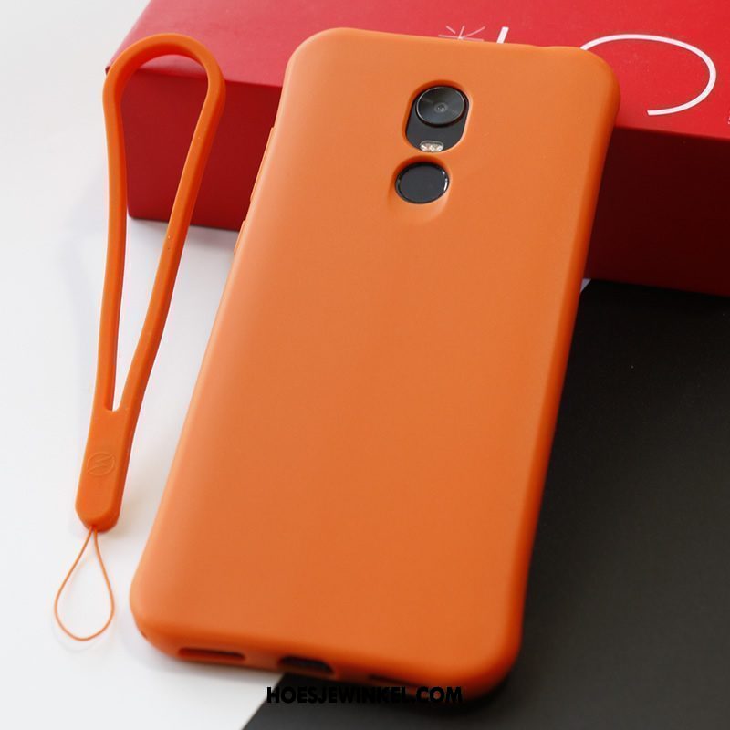 Xiaomi Redmi 5 Plus Hoesje Siliconen All Inclusive Anti-fall, Xiaomi Redmi 5 Plus Hoesje Schrobben Mobiele Telefoon Orange Beige