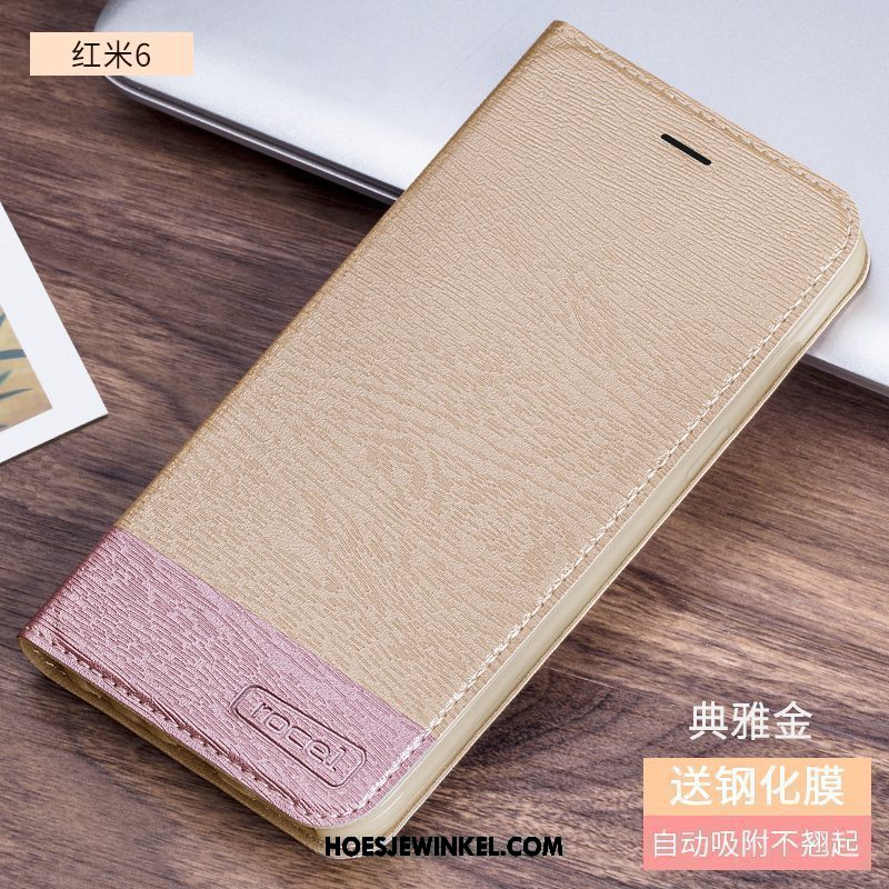 Xiaomi Redmi 6 Hoesje Folio Mobiele Telefoon Siliconen, Xiaomi Redmi 6 Hoesje Zacht Mini Beige