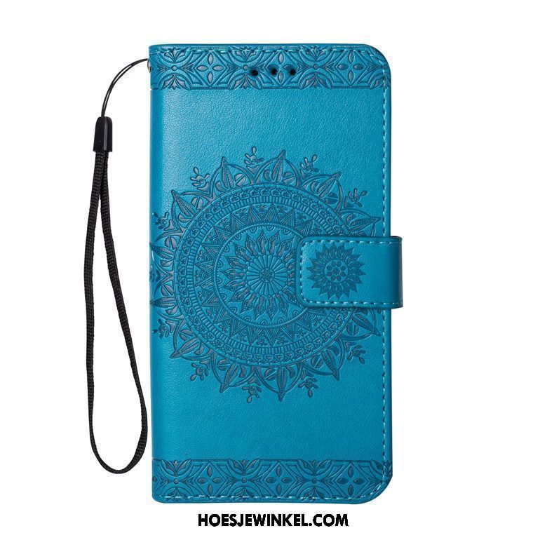 Xiaomi Redmi 6 Hoesje Zacht Bescherming Portemonnee, Xiaomi Redmi 6 Hoesje Leren Etui Blauw