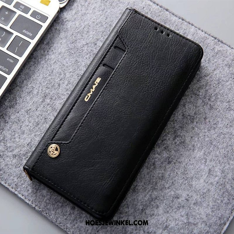 Xiaomi Redmi 6a Hoesje Bescherming Hoes Folio, Xiaomi Redmi 6a Hoesje Leren Etui Zwart