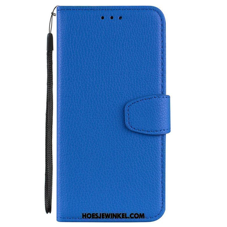 Xiaomi Redmi 6a Hoesje Blauw Folio Leren Etui, Xiaomi Redmi 6a Hoesje Zacht Hoes