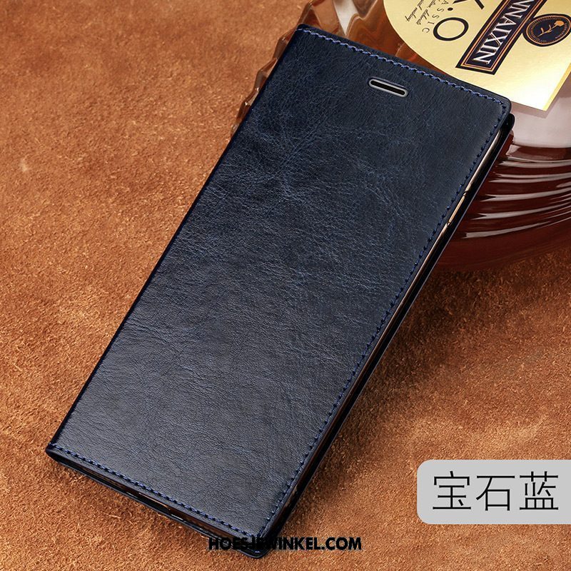 Xiaomi Redmi 6a Hoesje Clamshell Leer Echt Leer, Xiaomi Redmi 6a Hoesje Mobiele Telefoon High End