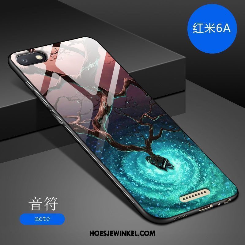 Xiaomi Redmi 6a Hoesje Hoes Kunst Persoonlijk, Xiaomi Redmi 6a Hoesje Donkerblauw Mode Beige