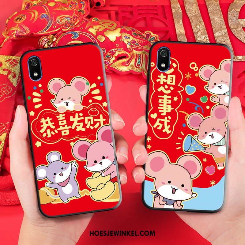 Xiaomi Redmi 7a Hoesje Bescherming All Inclusive Mobiele Telefoon, Xiaomi Redmi 7a Hoesje Spotprent Hoes Beige