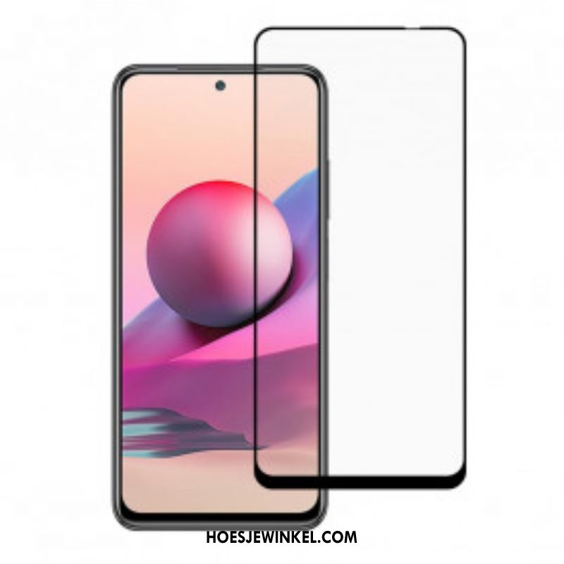 Xiaomi Redmi Note 10/10S/Poco M5S Screenprotector Van Gehard Glas Met Zwarte Rand