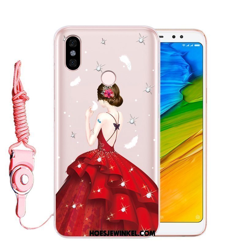 Xiaomi Redmi Note 5 Hoesje All Inclusive Bescherming Zacht, Xiaomi Redmi Note 5 Hoesje Hoes Rood Beige