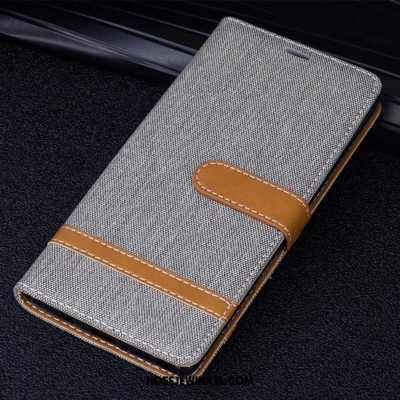 Xiaomi Redmi Note 5 Hoesje Bescherming Leren Etui Mobiele Telefoon, Xiaomi Redmi Note 5 Hoesje Rood Ondersteuning Beige