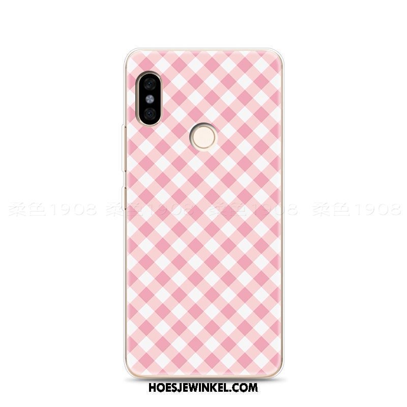 Xiaomi Redmi Note 5 Hoesje Zacht Reliëf Roze, Xiaomi Redmi Note 5 Hoesje Vers Kunst Beige