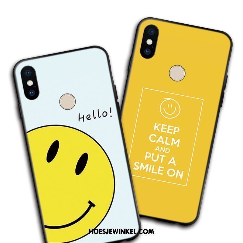 Xiaomi Redmi S2 Hoesje Hanger Pas Zacht, Xiaomi Redmi S2 Hoesje Geel Smiley Beige