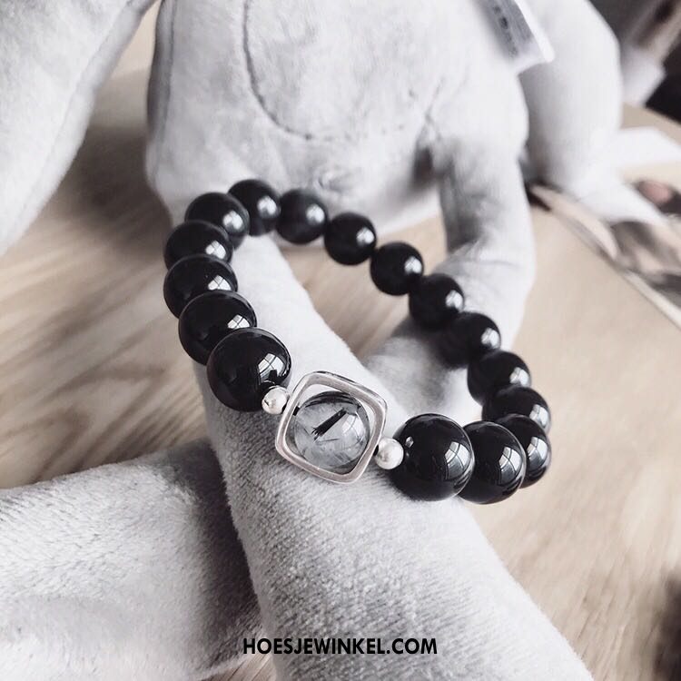 Zilveren Sieraden Heren Armbanden Mannen Zuiver, Zilveren Sieraden Lovers Eenvoudig Schwarz Silber