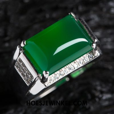 Zilveren Sieraden Heren Mannen Groen Lovers, Zilveren Sieraden Natuurlijk Silber