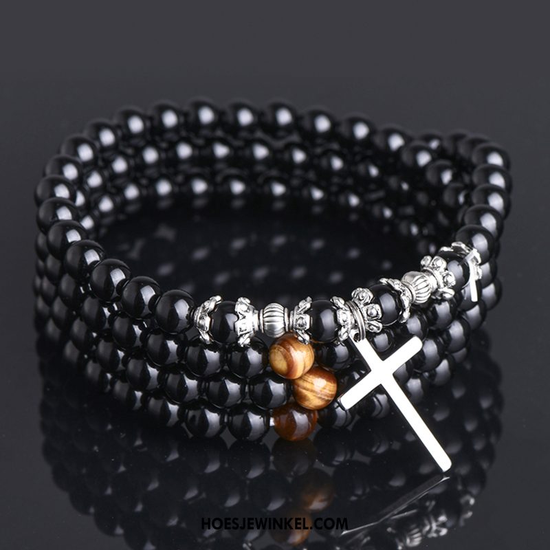 Zilveren Sieraden Heren Mode Accessoires Trend, Zilveren Sieraden Persoonlijkheid Armbanden Schwarz