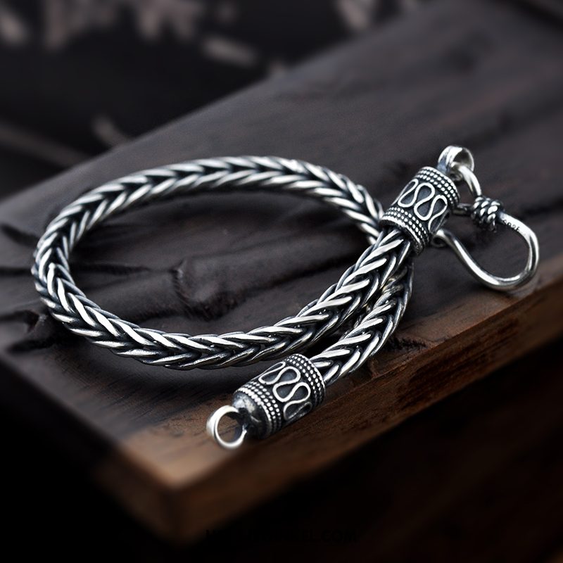 Zilveren Sieraden Heren Persoonlijkheid Weven Scheppend, Zilveren Sieraden Accessoires Trend Silber