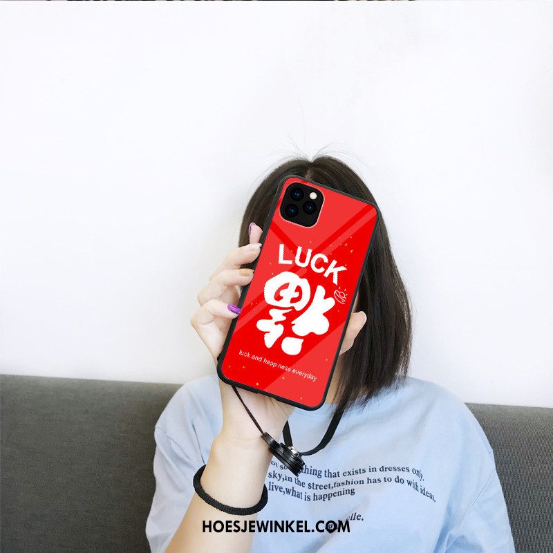 iPhone 11 Pro Hoesje All Inclusive Glas Chinese Stijl, iPhone 11 Pro Hoesje Hoes Rood