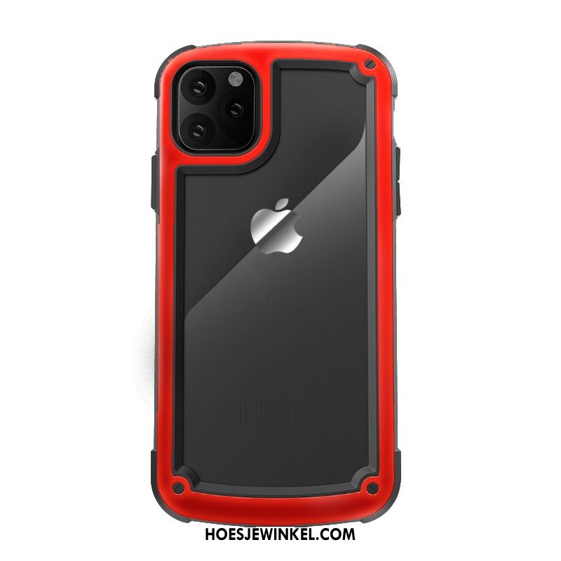 iPhone 11 Pro Hoesje Bescherming Hoes Rood, iPhone 11 Pro Hoesje Mobiele Telefoon Doorzichtig