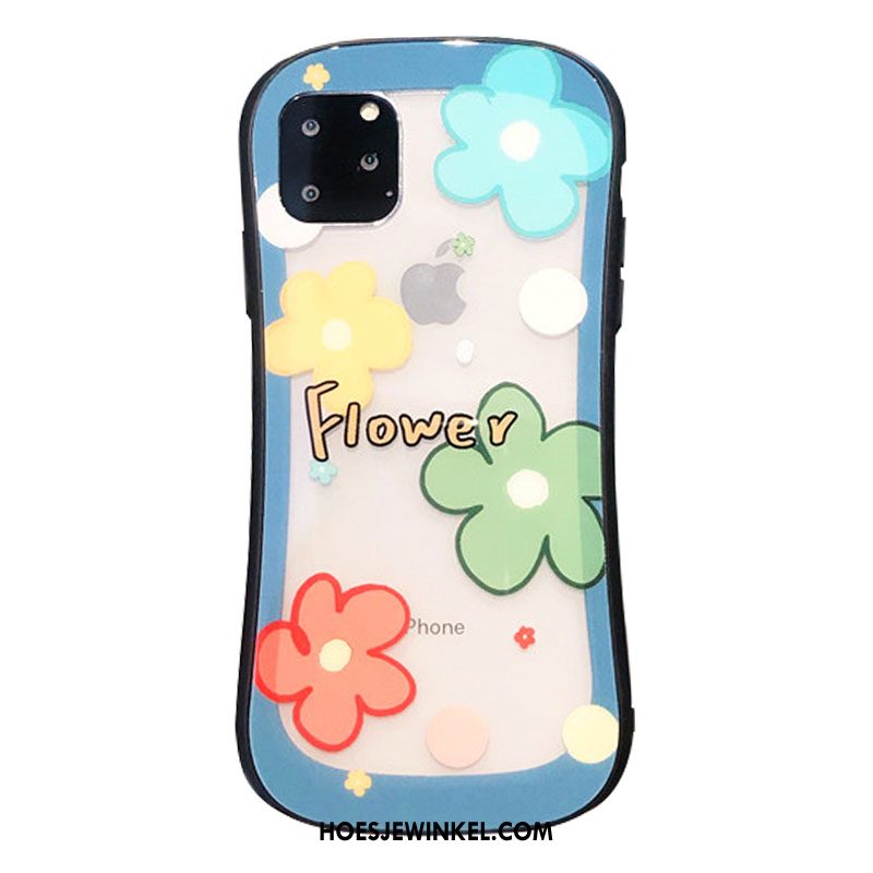 iPhone 11 Pro Max Hoesje Bescherming Blauw Hoes, iPhone 11 Pro Max Hoesje Mini Bloemen