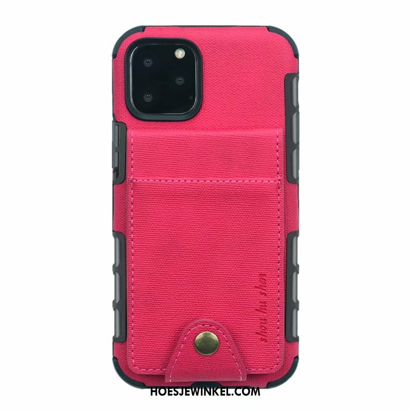 iPhone 11 Pro Max Hoesje Kaart Tas Rood Mobiele Telefoon, iPhone 11 Pro Max Hoesje Leren Etui Portemonnee