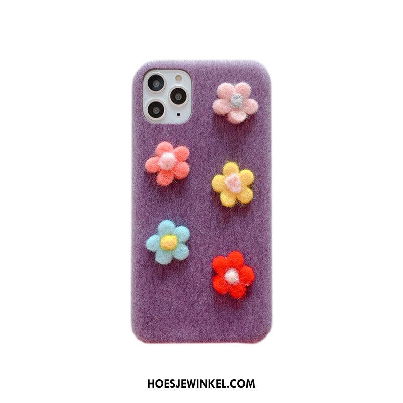 iPhone 11 Pro Max Hoesje Pluche Hoes Persoonlijk, iPhone 11 Pro Max Hoesje Purper Mobiele Telefoon