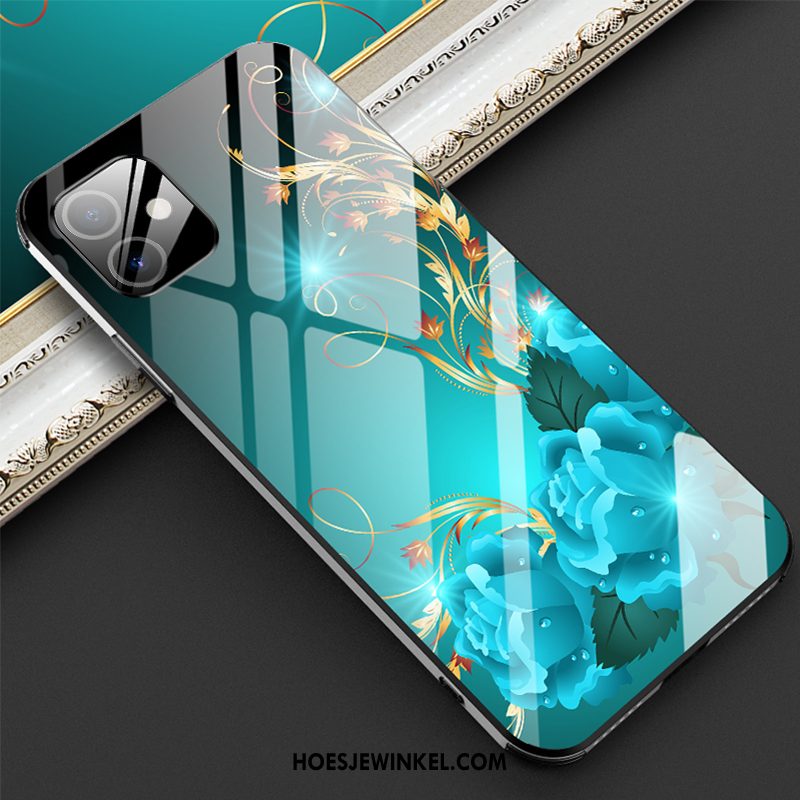 iPhone 12 Hoesje Mobiele Telefoon Mode Trendy Merk, iPhone 12 Hoesje Anti-fall Blauw