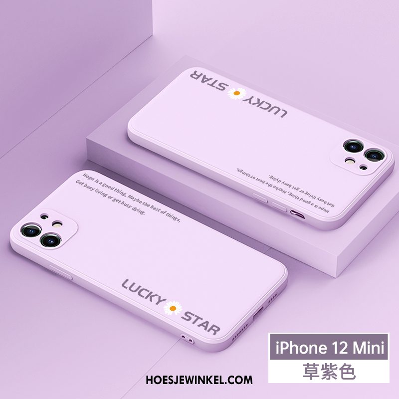 iPhone 12 Mini Hoesje Siliconen Zacht All Inclusive, iPhone 12 Mini Hoesje Purper Mobiele Telefoon