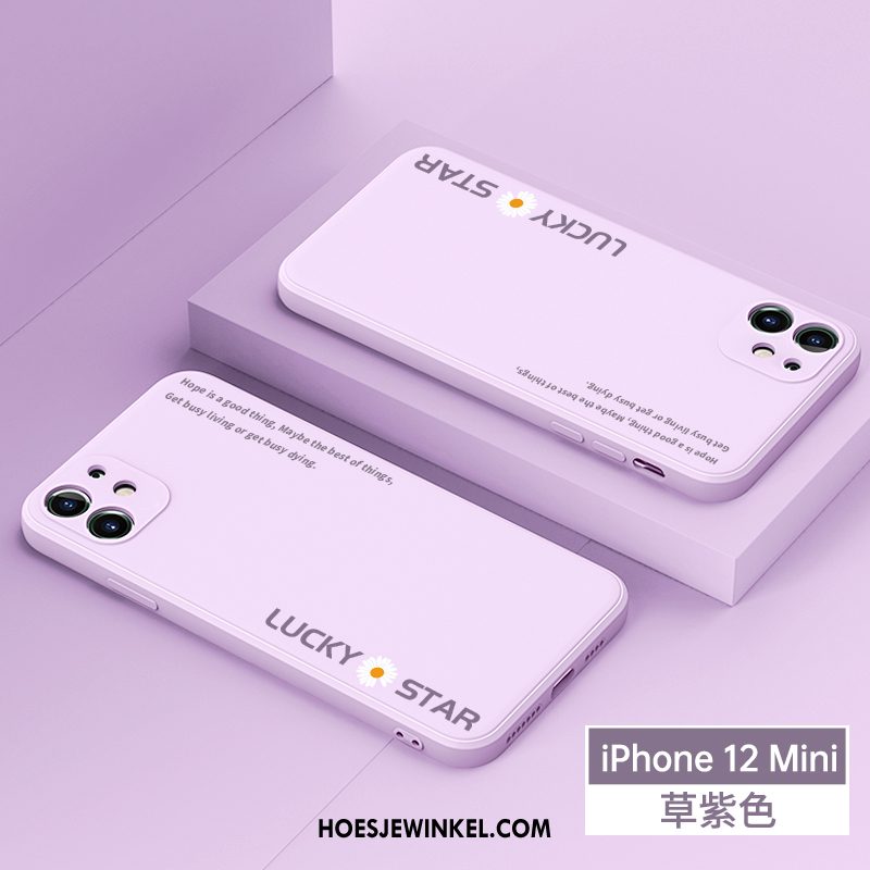 iPhone 12 Mini Hoesje Siliconen Zacht All Inclusive, iPhone 12 Mini Hoesje Purper Mobiele Telefoon