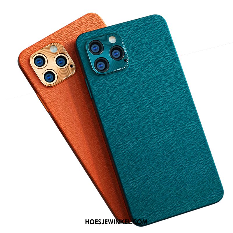 iPhone 12 Pro Hoesje All Inclusive High End Echt Leer, iPhone 12 Pro Hoesje Trendy Merk Blauw