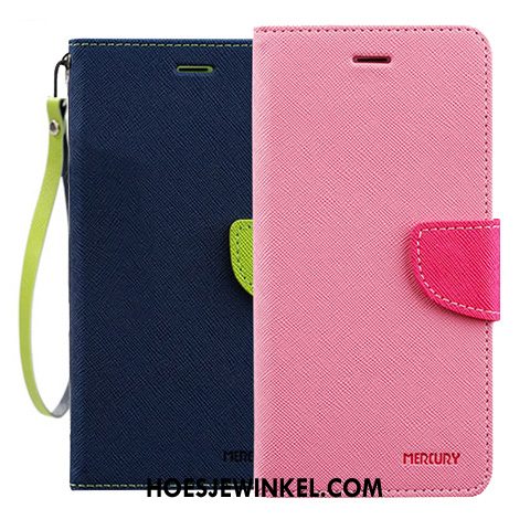 iPhone 5 / 5s Hoesje Folio Zacht Mobiele Telefoon, iPhone 5 / 5s Hoesje Roze Leren Etui