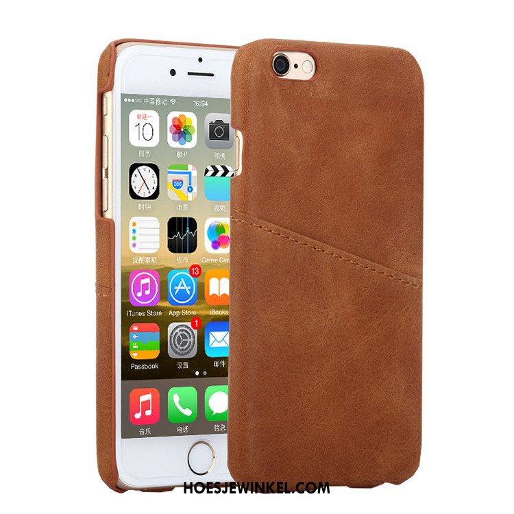 iPhone 5 / 5s Hoesje Kaart Tempereren Eenvoudige, iPhone 5 / 5s Hoesje Luxe Schrobben Braun Braun