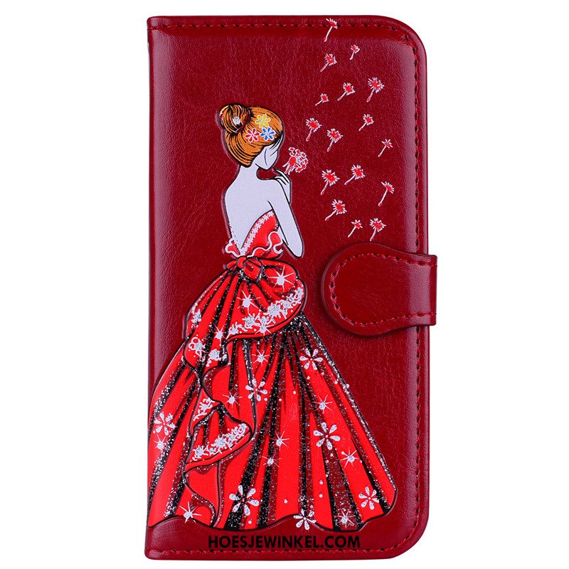 iPhone 5 / 5s Hoesje Scheppend Leren Etui Elegante, iPhone 5 / 5s Hoesje Rood Folio