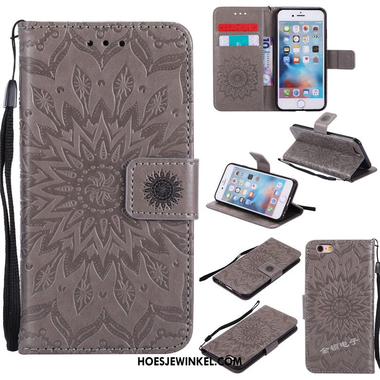 iPhone 6 / 6s Plus Hoesje Anti-fall Leren Etui Grijs, iPhone 6 / 6s Plus Hoesje Hoes Bescherming