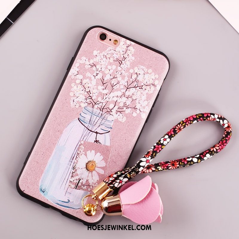 iPhone 6 / 6s Plus Hoesje Hoes Mobiele Telefoon Bloemen, iPhone 6 / 6s Plus Hoesje Roze