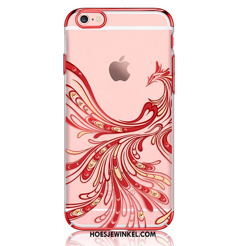 iPhone 6 / 6s Plus Hoesje Hoes Rood Luxe, iPhone 6 / 6s Plus Hoesje Anti-fall Goud