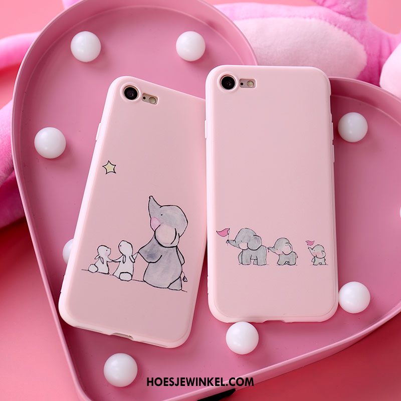 iPhone 6 / 6s Plus Hoesje Mobiele Telefoon Anti-fall Hanger, iPhone 6 / 6s Plus Hoesje Reliëf Roze