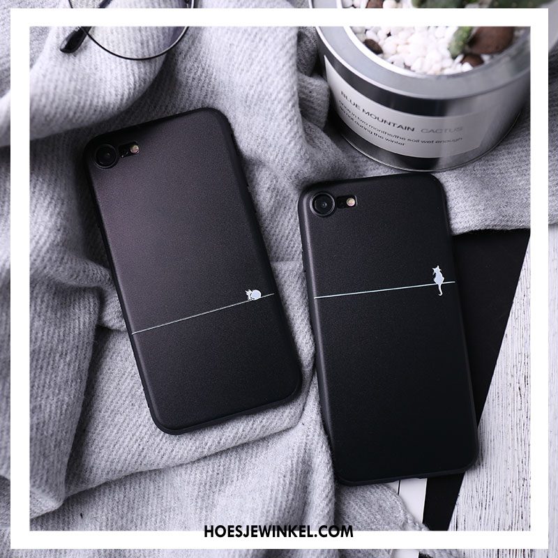 iPhone 7 Hoesje All Inclusive Reliëf Lovers, iPhone 7 Hoesje Zwart Hanger