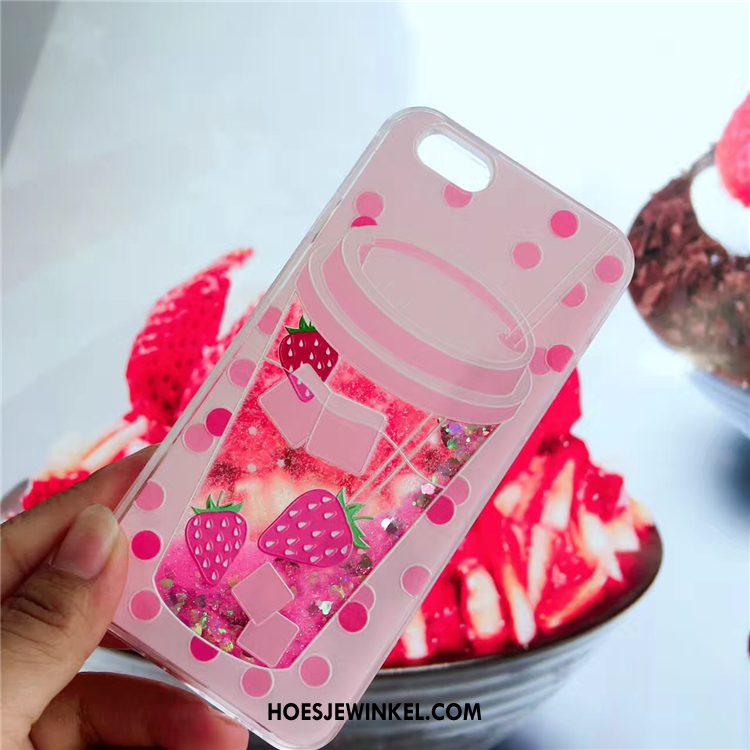 iPhone 7 Hoesje Lovers Aardbei Drijfzand, iPhone 7 Hoesje Roze Trendy Merk